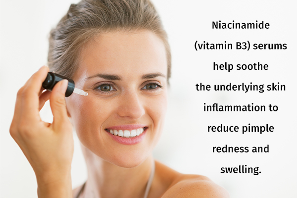 niacinamide (vitamin B3) serums help fade pimple redness