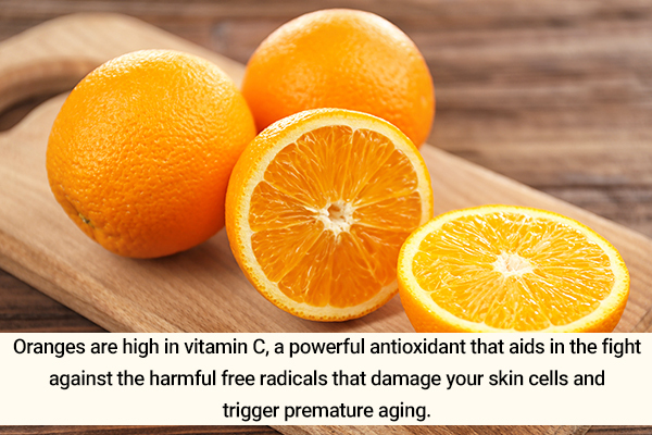 oranges are replete with antioxidants essential for skin health