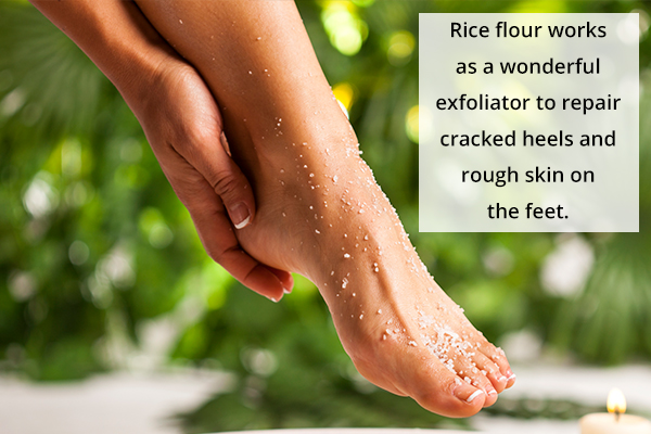 rice flour scrub can exfoliate feet during winter