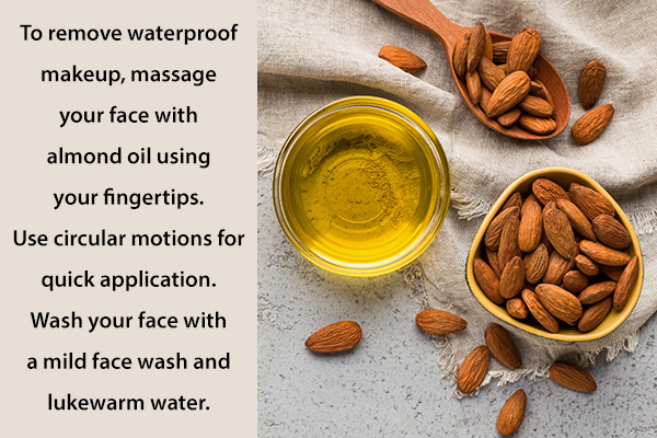 try using almond oil to remove waterproof makeup