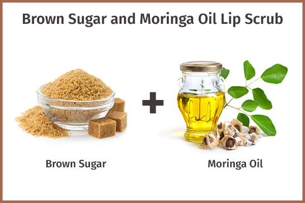 brown sugar and moringa oil scrub for lip care