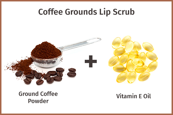coffee grounds lip scrubs for lip care