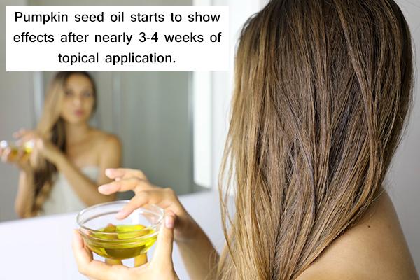 when can pumpkin seed oil show its effects on hair growth?