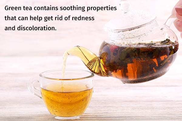 green tea can help soothe hickeys