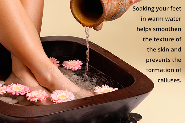 soak your feet in warm water to keep them healthy in winters