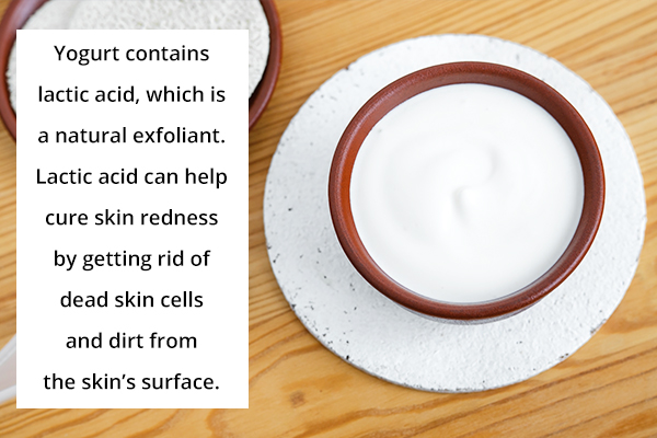 yogurt can be used as an exfoliant to manage blotchy, uneven skin