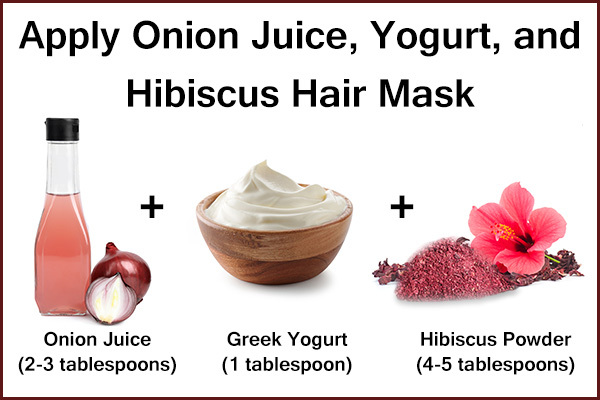 how to make onion juice, yogurt, hibiscus hair mask