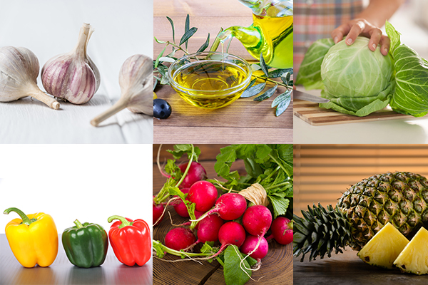garlic, olive oil, cabbages, bell pepper etc. help support kidney health