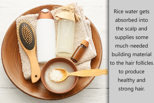 spray rice water over scalp to prevent hair thinning and balding