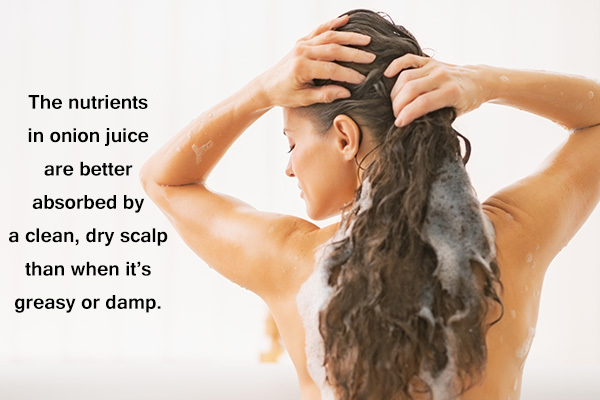 is it advisable to wash hair before applying onion juice?