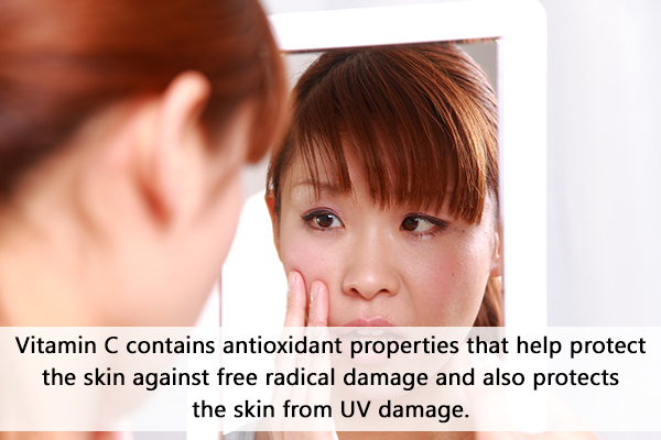 vitamin C usage protects skin against free radical damage