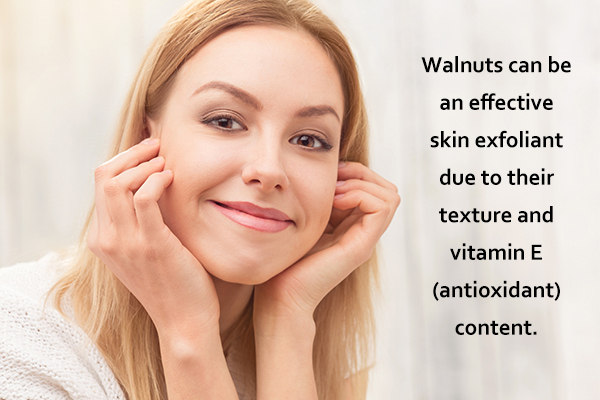 walnuts can be used to exfoliate the skin