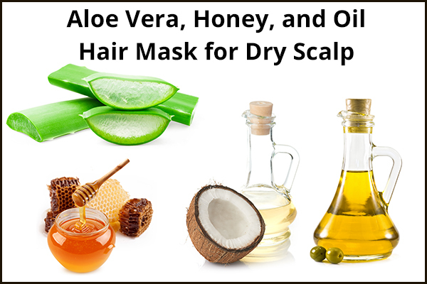 combine aloe vera, honey, and oil in a hair mask to avoid dry scalp 