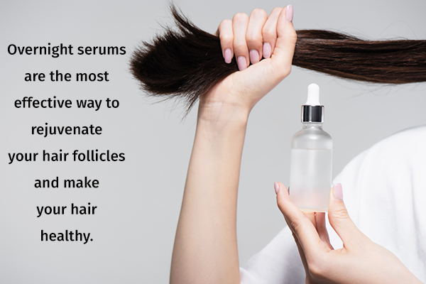 try using overnight hair serums to protect hair during night