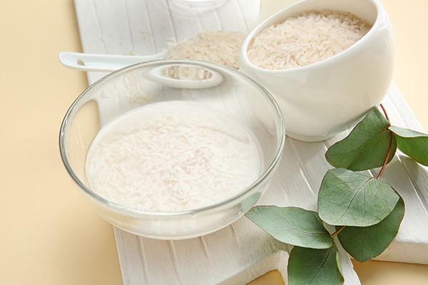 apply a rice water hair rinse to clear scalp buildup