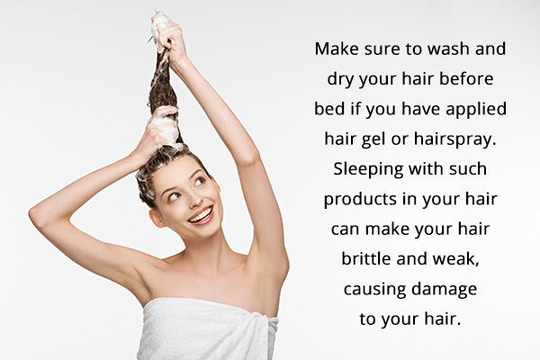make sure to wash away any hair styling products