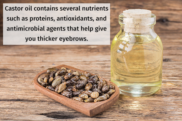 castor oil application can help stimulate eyebrow hair growth