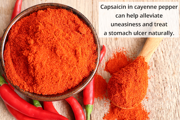 cayenne pepper can also help in relieving stomach ulcers
