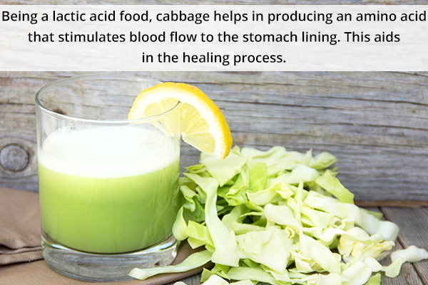 drinking fresh cabbage juice is a great remedy for stomach ulcers