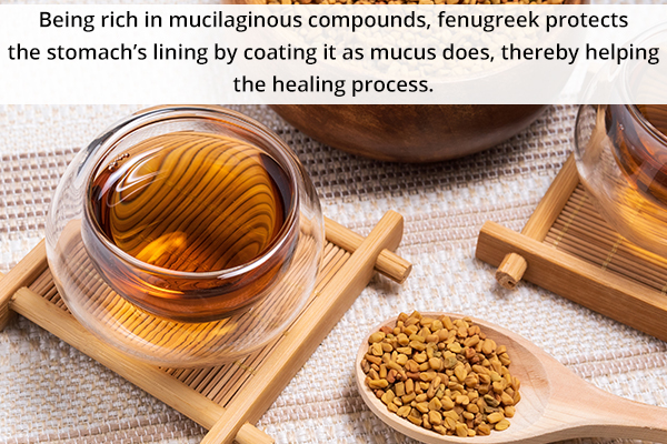 fenugreek consumption can also work to soothe stomach ulcers