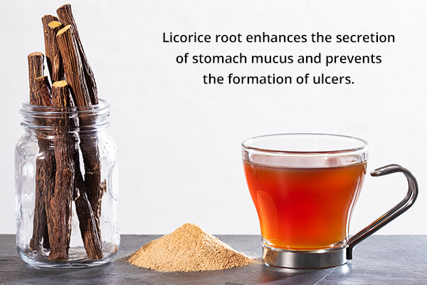 licorice usage can also help soothe stomach ulcers
