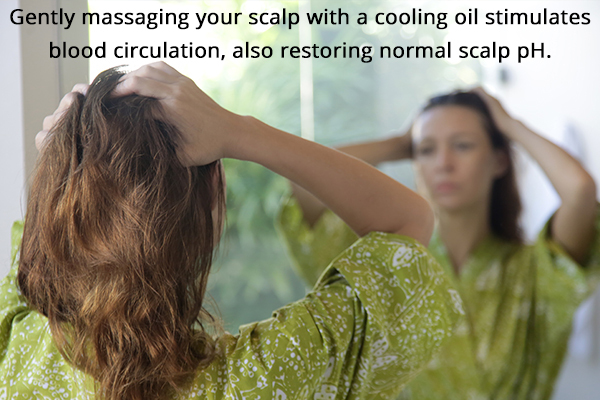 massage your scalp gently to avoid sweat-induced hair loss