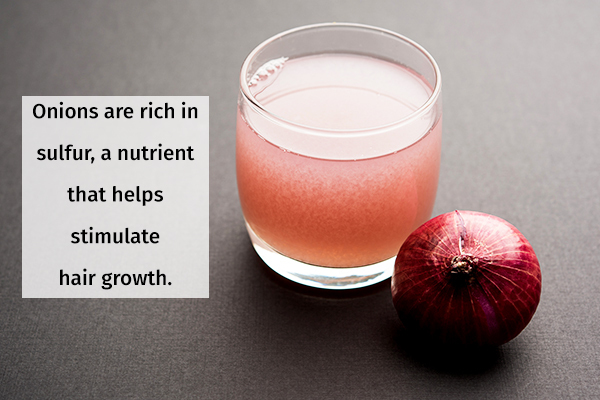 onion juice can help stimulate hair growth