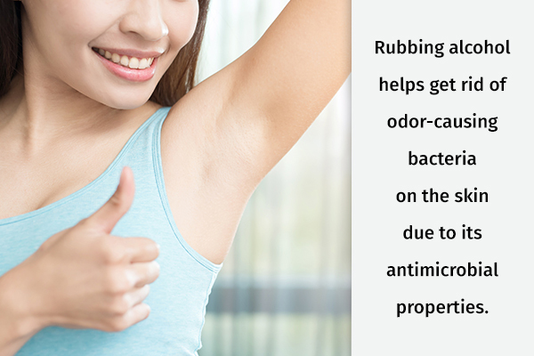 rubbing alcohol usage can help reduce body odor