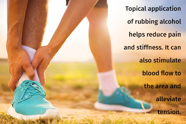 topical application of rubbing alcohol can help reduce muscle ache