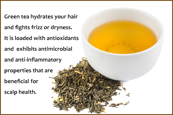 use a green tea rinse to improve hair texture