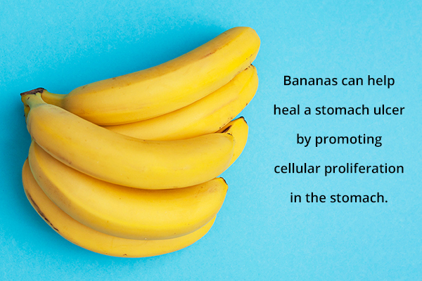 consume bananas regularly to reduce risk of ulceration in the stomach