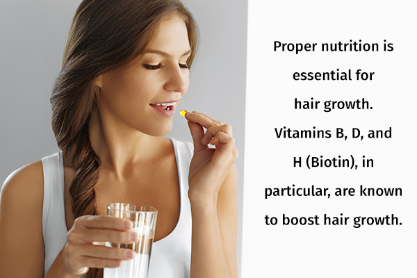 intake of vitamins through diet can help boost hair growth