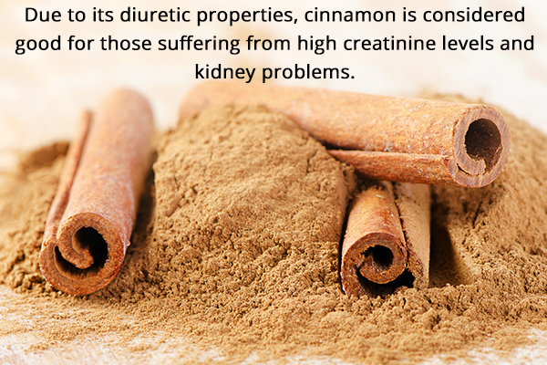 include cinnamon in diet to avoid high creatinine levels