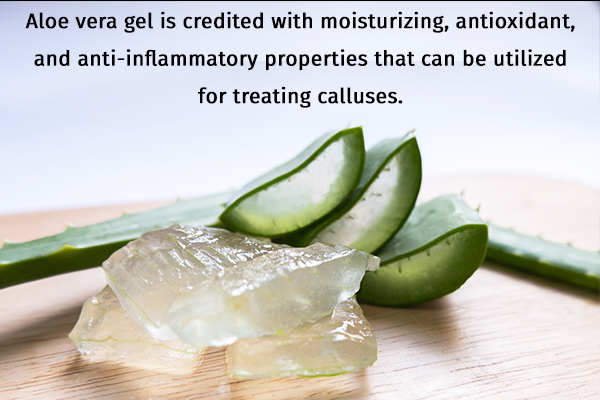 aloe vera gel can be beneficial in treating calluses