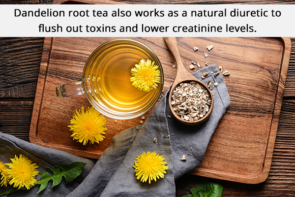 dandelion root tea can work to lower high creatinine levels