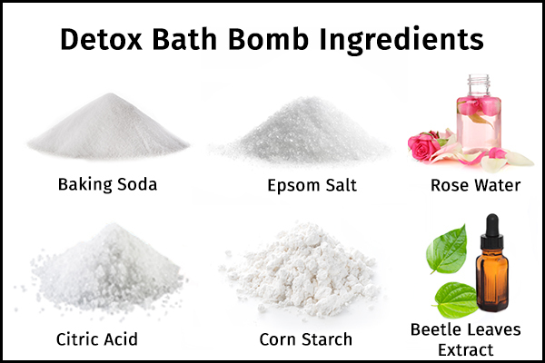 ingredients for preparing a detox bath bomb