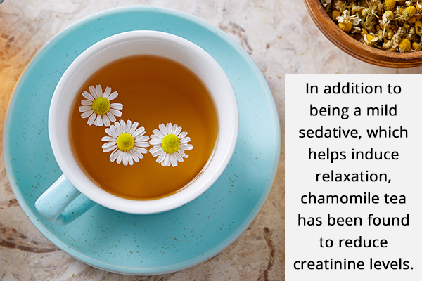 drink chamomile tea daily to avoid creatinine flare-ups