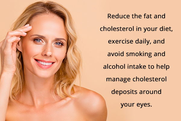 lifestyle changes to help manage cholesterol deposits around the eyes