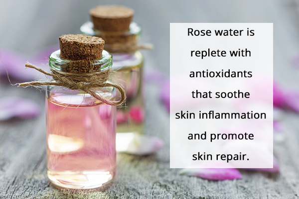 cleanse your skin with rose water to reduce dark spots around the mouth