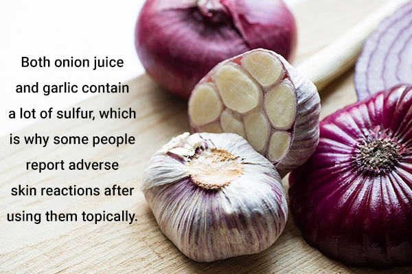 possible side effects of using onion and garlic topically on hair