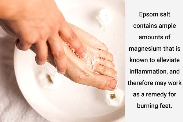 can you use Epsom salt soak to manage burning sensation in feet?