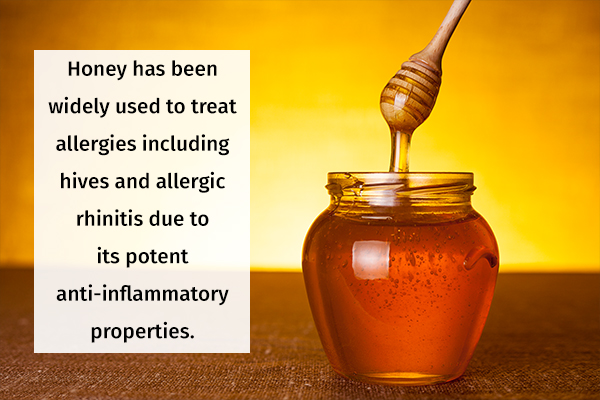 honey application can help assist in hives relief