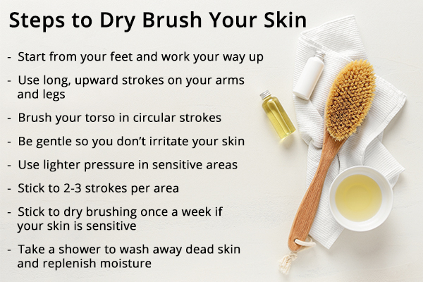 steps to perform dry brushing on skin