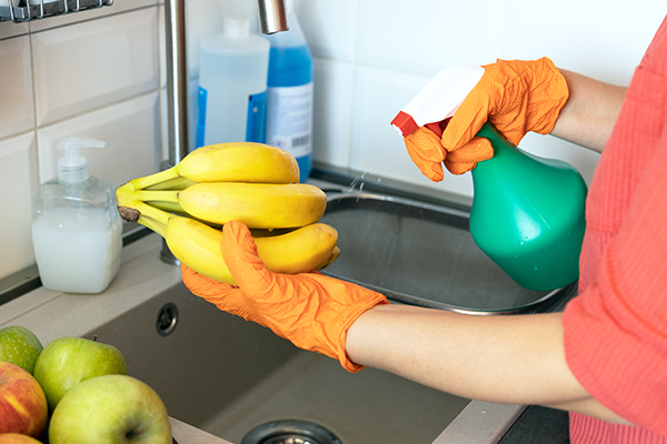 hydrogen peroxide can also be used to sanitize fruits and veggies