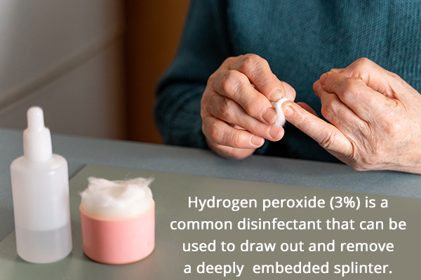 hydrogen peroxide can also be used to remove splinters