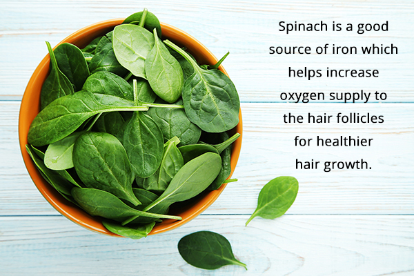 spinach is beneficial for healthy hair growth