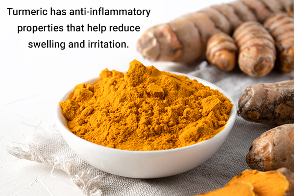 turmeric can help soothe the wound area