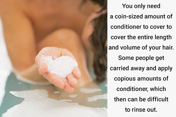 using too much conditioner on your scalp is a mistake to be avoided