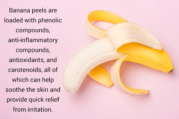 rub a banana peel over infected area to soothe poison ivy rash