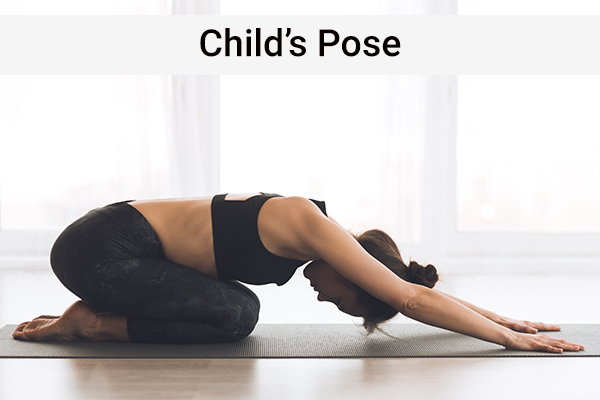child's pose to help relieve shoulder pain